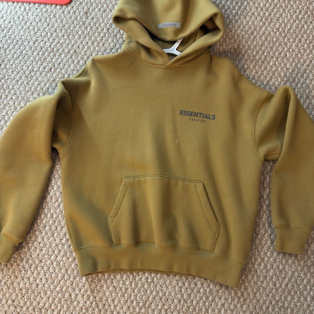 Essentials Fear of God Olive Green Hoodie Sweater